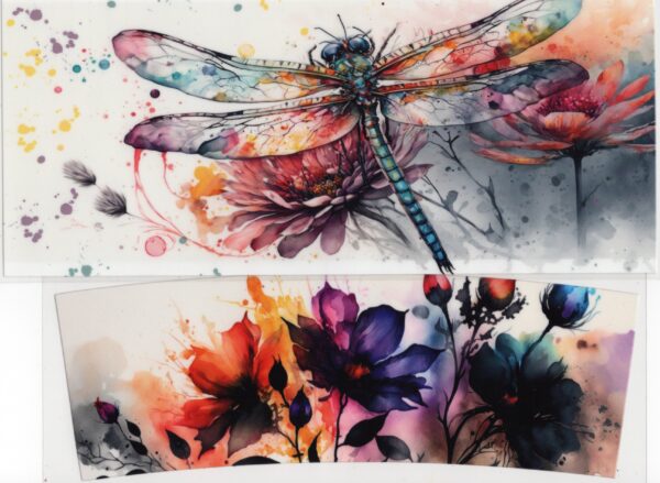 Dragonfly Flower 40oz UV DTF Wrap