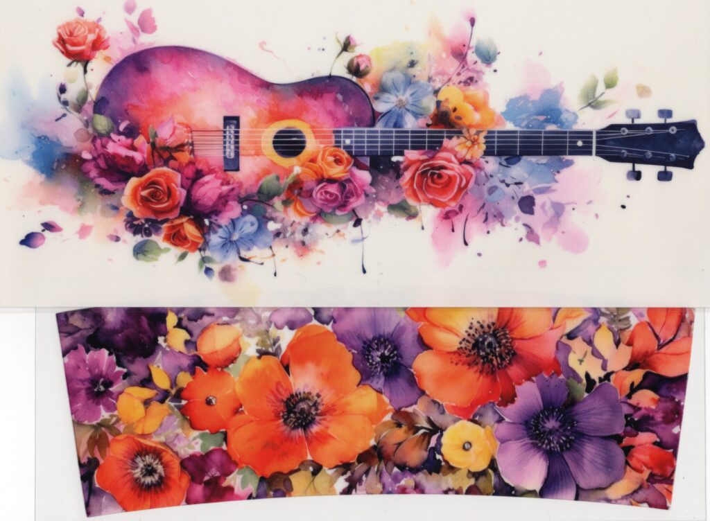 Flowering Guitar 40oz UV DTF Wrap