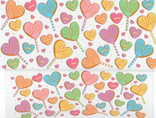 Love heart Lollipops 40oz UV DTF Wrap