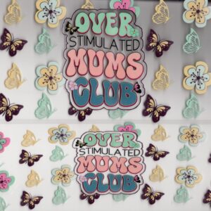 Overstimulated Mums Club 40oz UV DTF Wrap