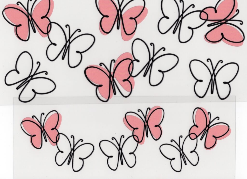 Pink Butterflies 40oz UV DTF Wrap