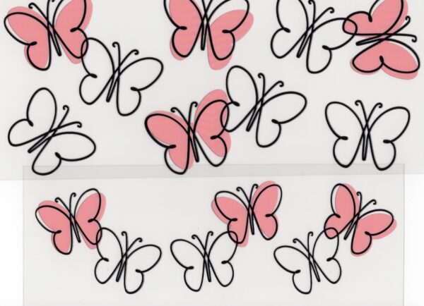 Pink Butterflies 40oz UV DTF Wrap
