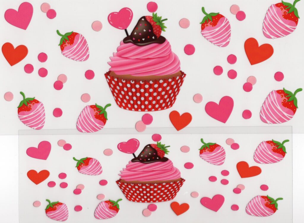 Strawberry Cupcake 40oz UV DTF Wrap