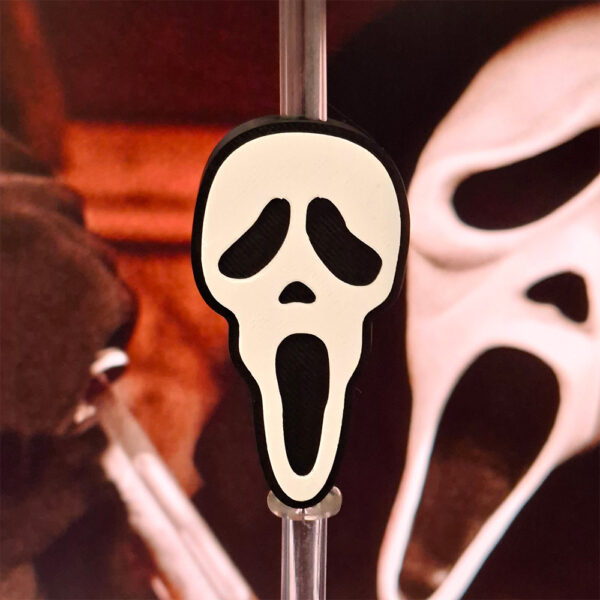 3D Ghost Face Straw Topper – 10mm Stanley Spooky Scream Head for Tumblers - Image 3