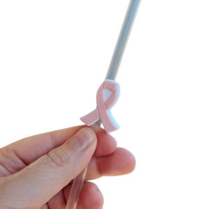 Breast Cancer Ribbon Straw Charm – 10mm Stanley Breast Cancer Ribbon | Cute Drink Accessories 3D Printed | Straw Topper