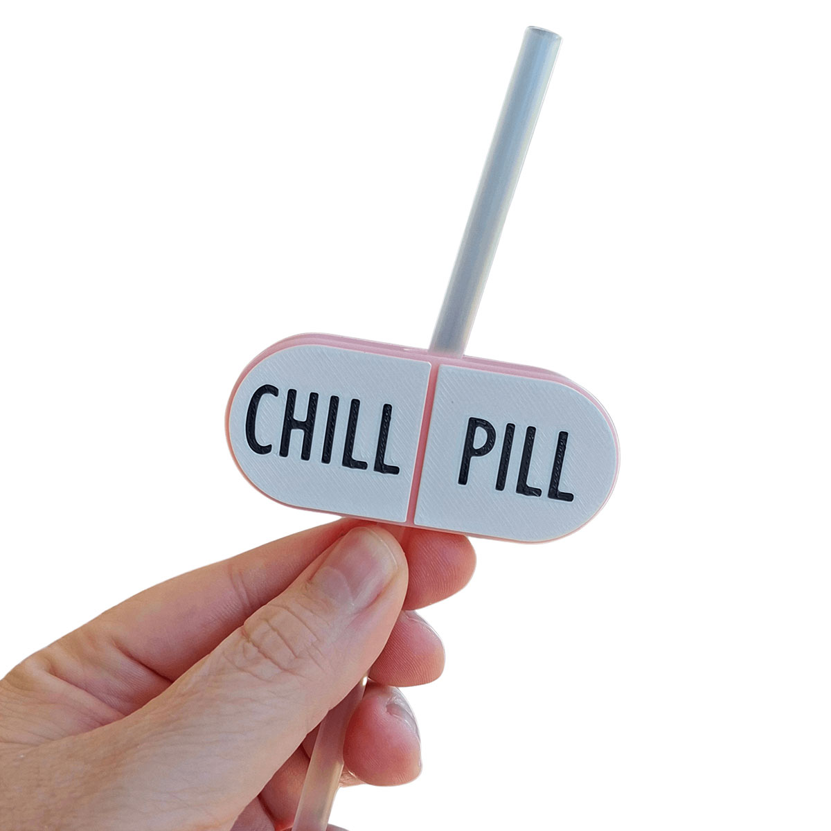 Chill Pill Straw Charm – 10mm Stanley Chill Pill | Cute Drink Accessories 3D Printed | Straw Topper