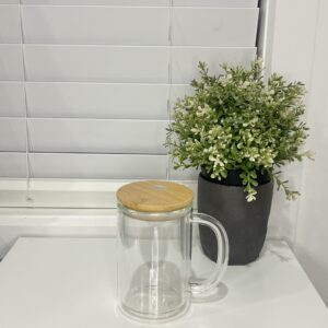 20oz glass snowglobe mug with glitter handle - Design your own